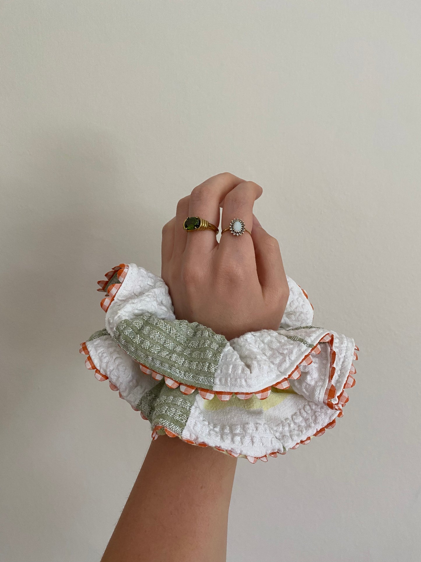 Checked Gingham Edge Scrunchie