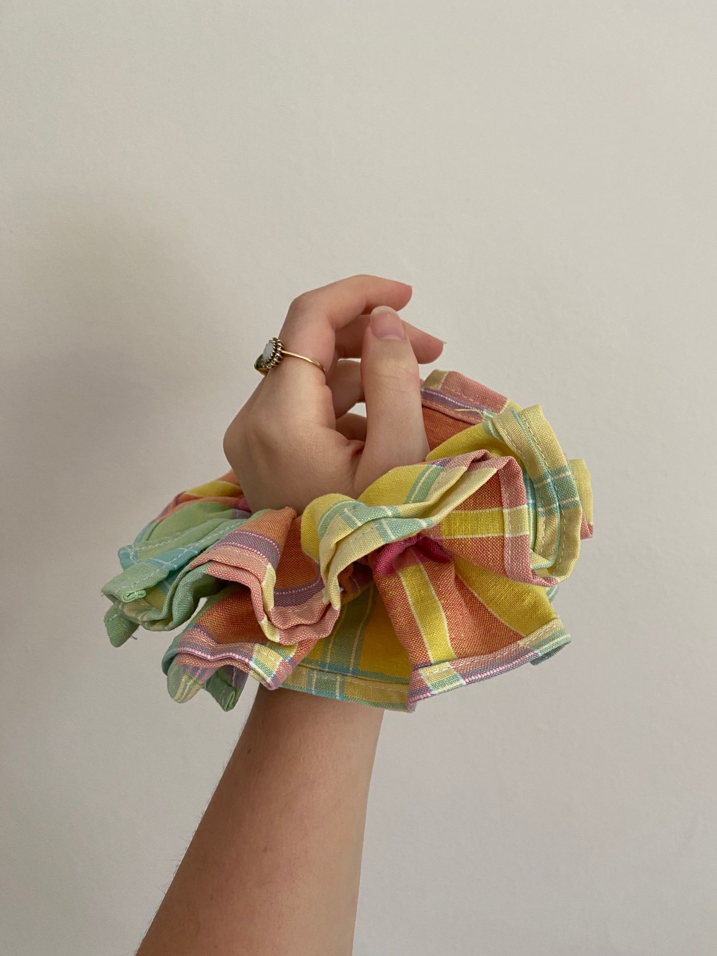 Multi-colour Check Scrunchie