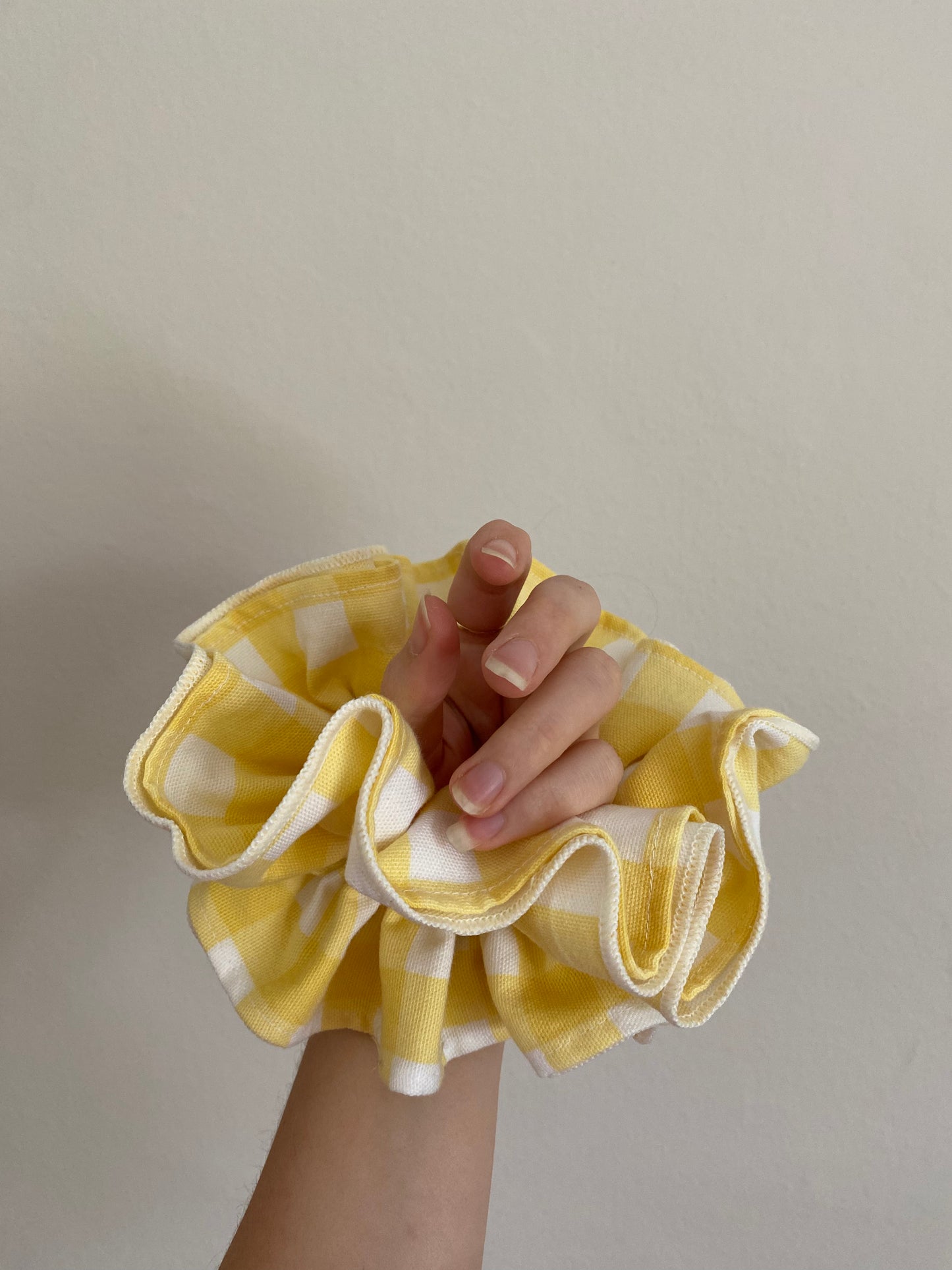 Yellow Gingham Scrunchie