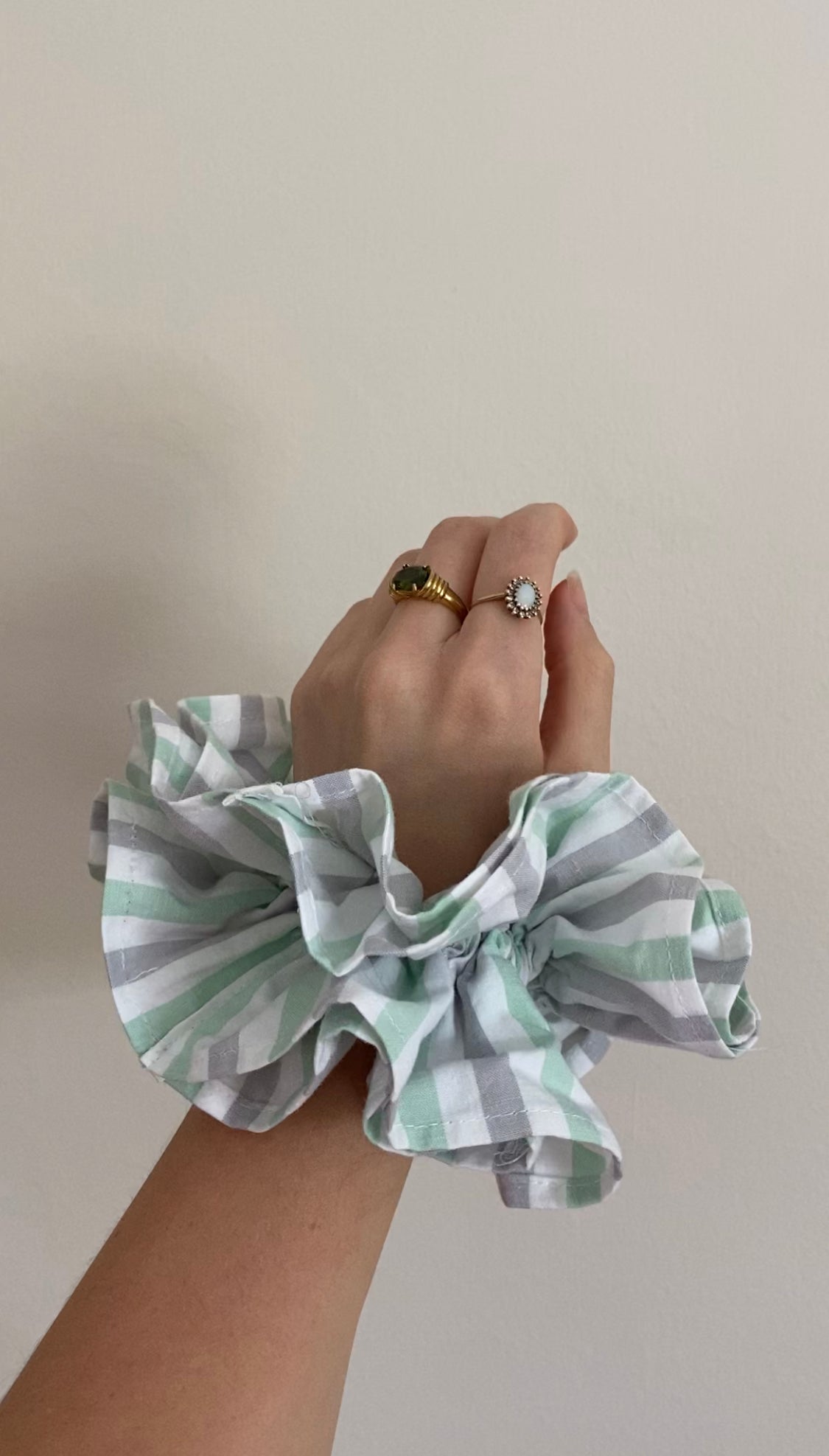 Mint Stripe Scrunchie